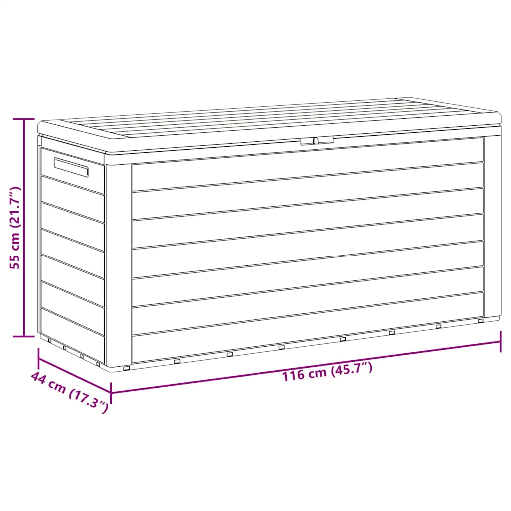 vidaXL Garden Storage Box Brown 78x44x55 cm