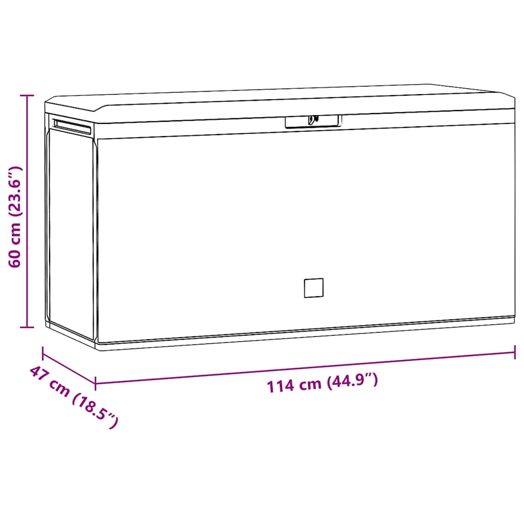 vidaXL Garden Storage Box Brown 114x47x60 cm