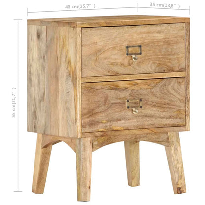 vidaXL Bedside Cabinet 40x35x55 cm Solid Mango Wood - Brown