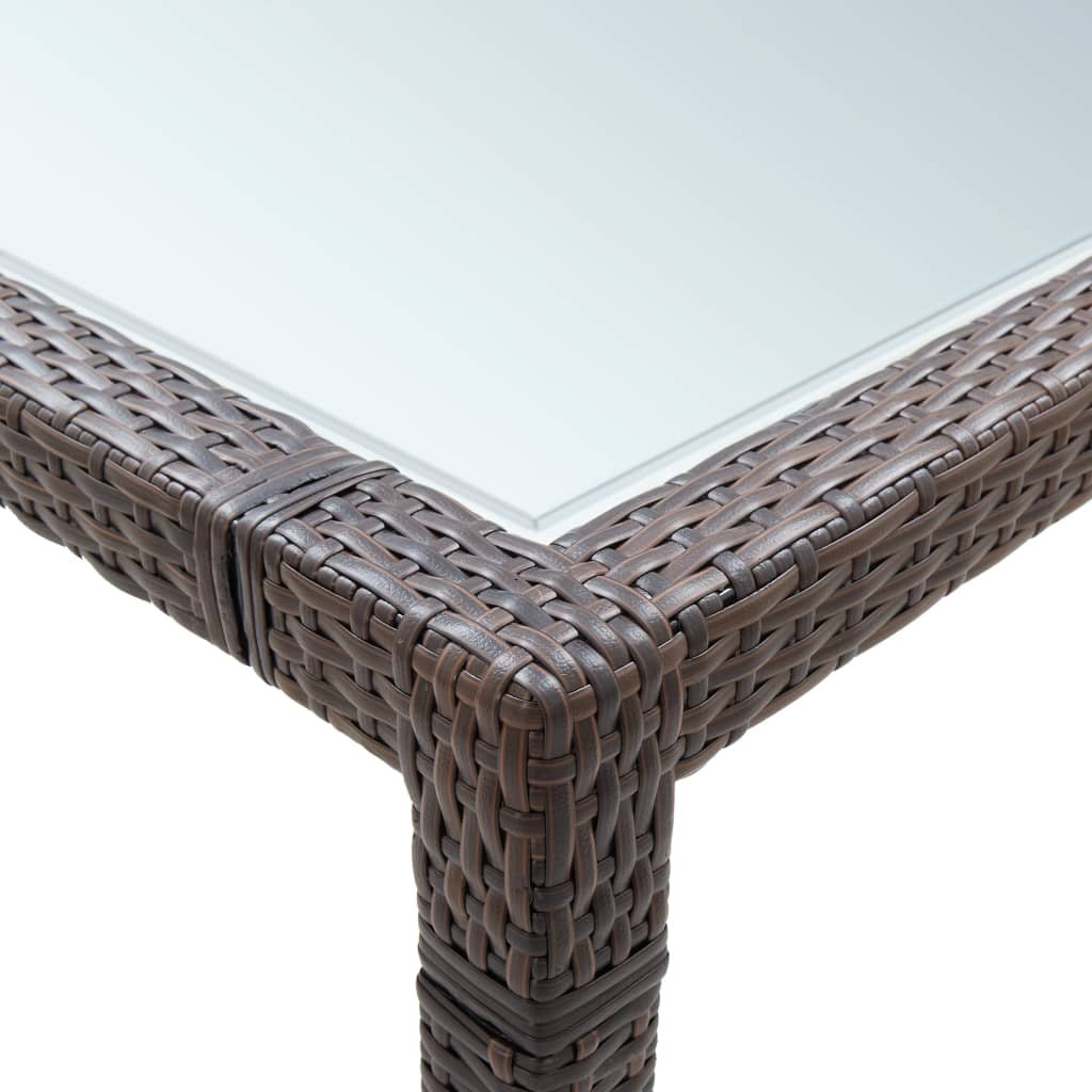 vidaXL Outdoor Dining Table Brown 200x150x74 cm Poly Rattan