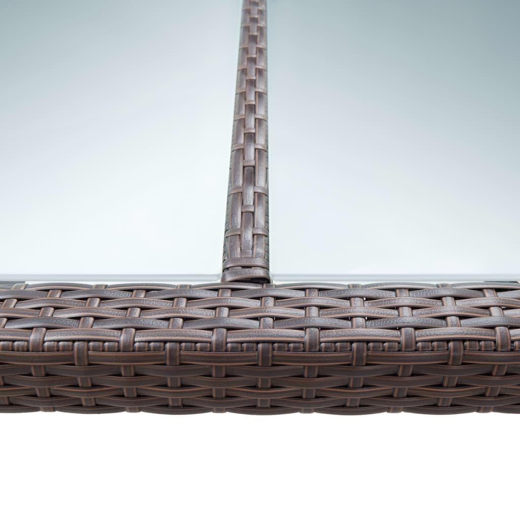vidaXL Outdoor Dining Table Brown 200x150x74 cm Poly Rattan