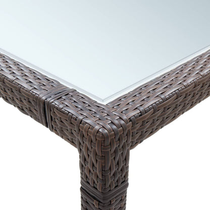 vidaXL Garden Dining Table Brown 200x200x74 cm Poly Rattan