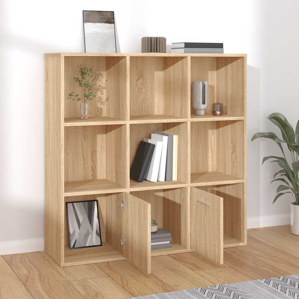 vidaXL Book Cabinet Sonoma Oak 98x30x98 cm Engineered Wood - Brown