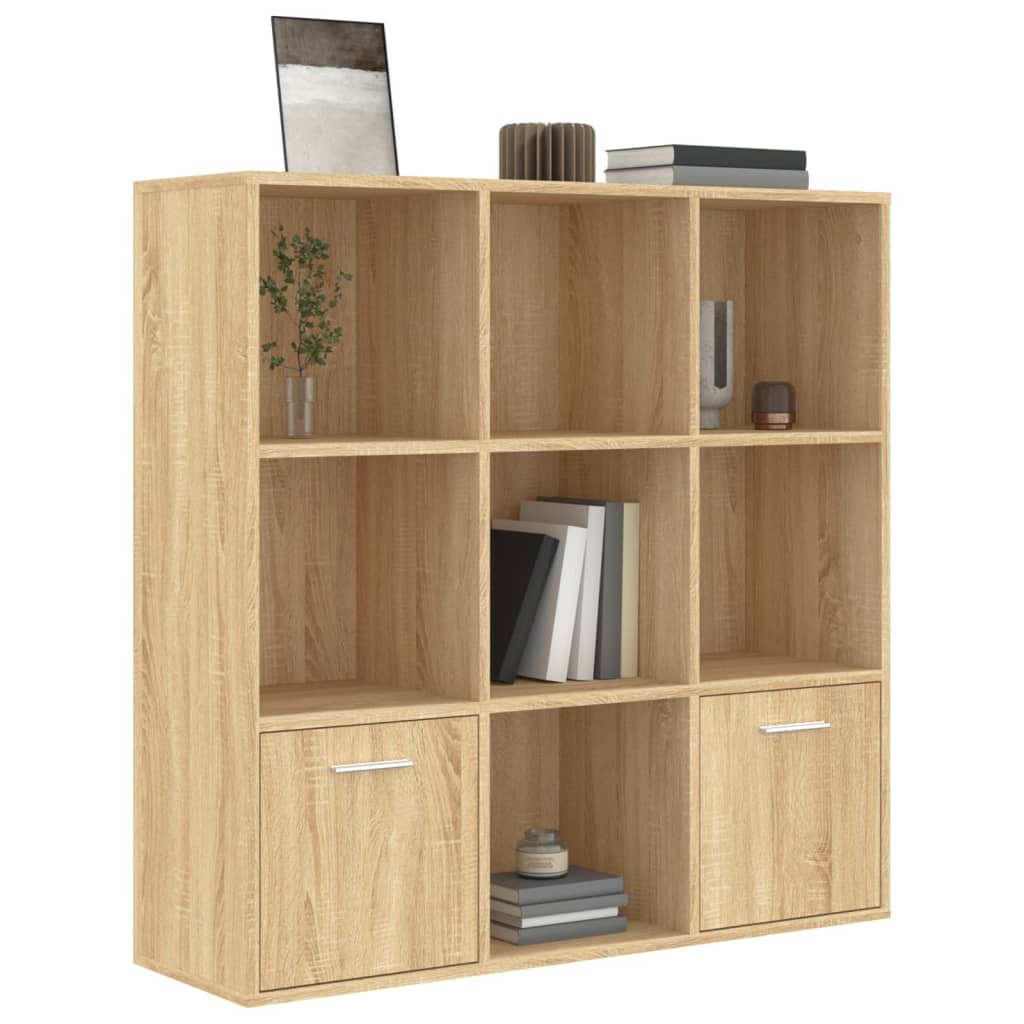 vidaXL Book Cabinet Sonoma Oak 98x30x98 cm Engineered Wood - Brown