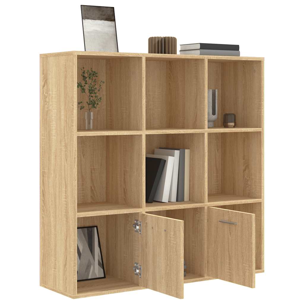 vidaXL Book Cabinet Sonoma Oak 98x30x98 cm Engineered Wood - Brown