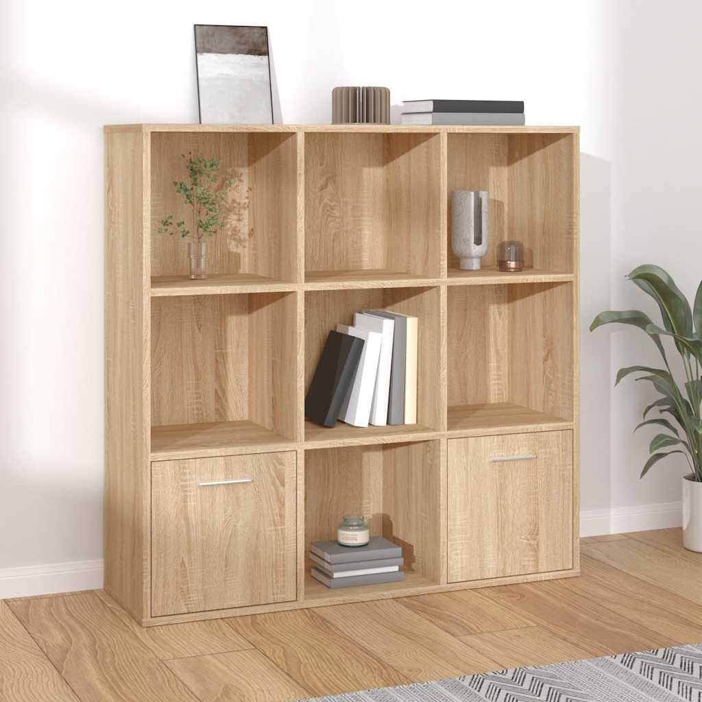 vidaXL Book Cabinet Sonoma Oak 98x30x98 cm Engineered Wood - Brown