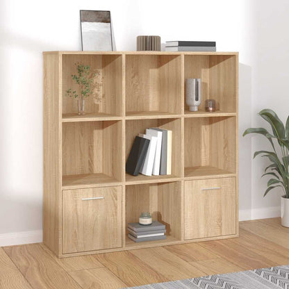 vidaXL Book Cabinet Sonoma Oak 98x30x98 cm Engineered Wood - Brown
