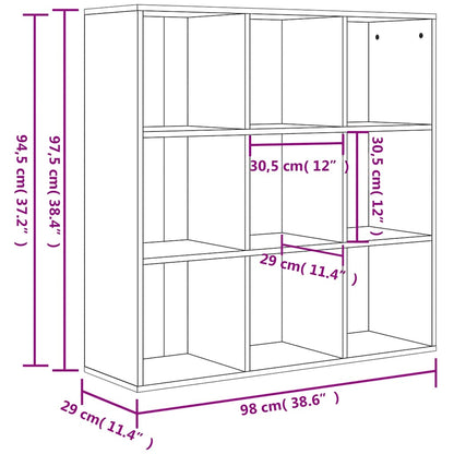 vidaXL Book Cabinet Sonoma Oak 98x29x97.5 cm Engineered Wood - Brown