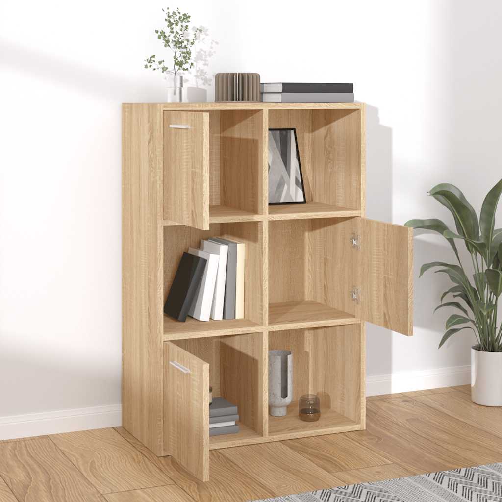vidaXL Storage Cabinet Sonoma Oak 60x29.5x90 cm Engineered Wood - Brown