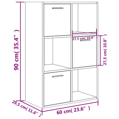 vidaXL Storage Cabinet Sonoma Oak 60x29.5x90 cm Engineered Wood - Brown