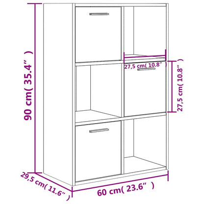 vidaXL Storage Cabinet Concrete Grey 60x29.5x90 cm Engineered Wood