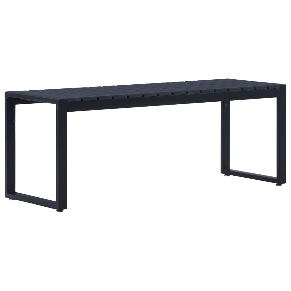 vidaXL Garden Bench 120.5 cm PS Board Black - 120.5 x 40 x 45 cm