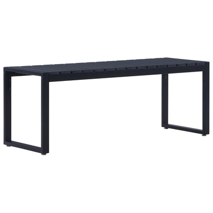 vidaXL Garden Bench 120.5 cm PS Board Black - 120.5 x 40 x 45 cm