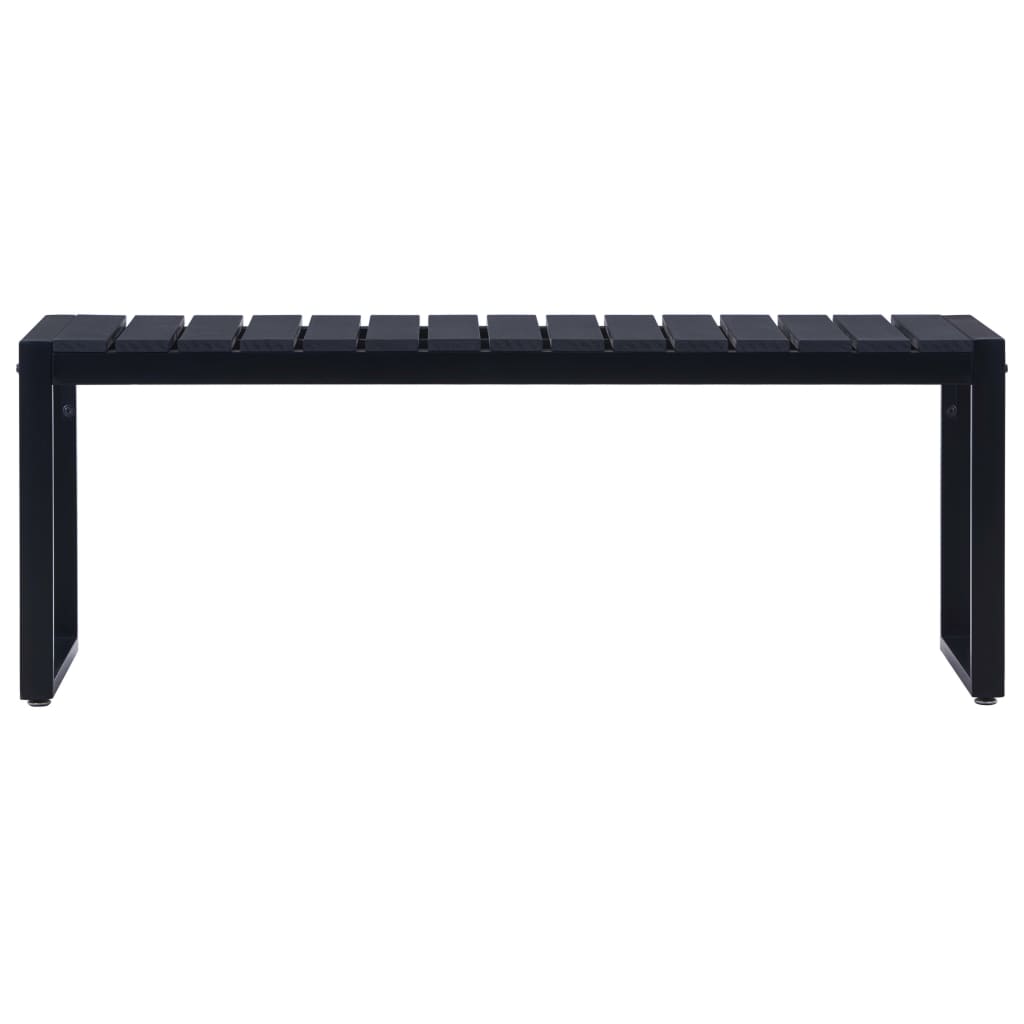 vidaXL Garden Bench 120.5 cm PS Board Black - 120.5 x 40 x 45 cm