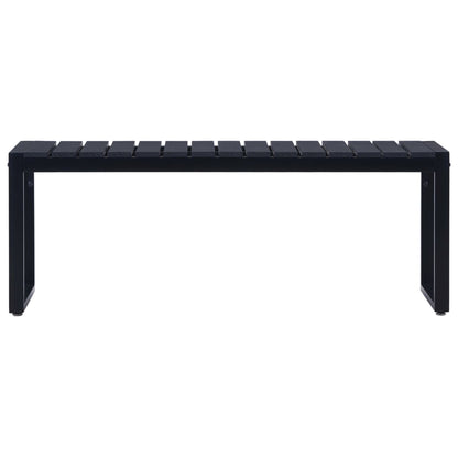 vidaXL Garden Bench 120.5 cm PS Board Black - 120.5 x 40 x 45 cm