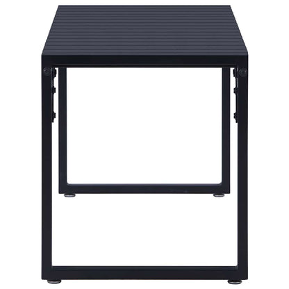 vidaXL Garden Bench 120.5 cm PS Board Black - 120.5 x 40 x 45 cm