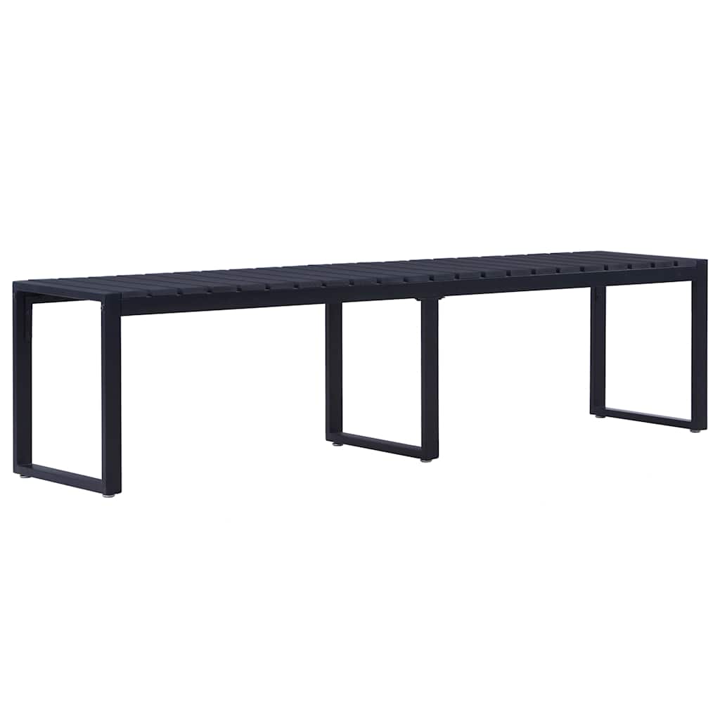 vidaXL Garden Bench 180 cm PS Board Black - 180 x 40 x 45 cm