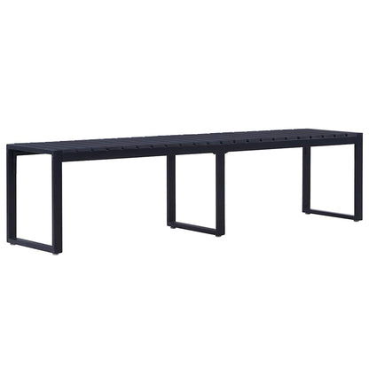 vidaXL Garden Bench 180 cm PS Board Black - 180 x 40 x 45 cm