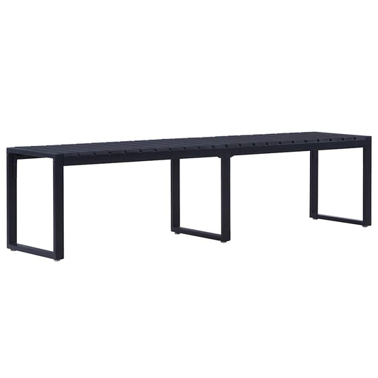 vidaXL Garden Bench 180 cm PS Board Black - 180 x 40 x 45 cm