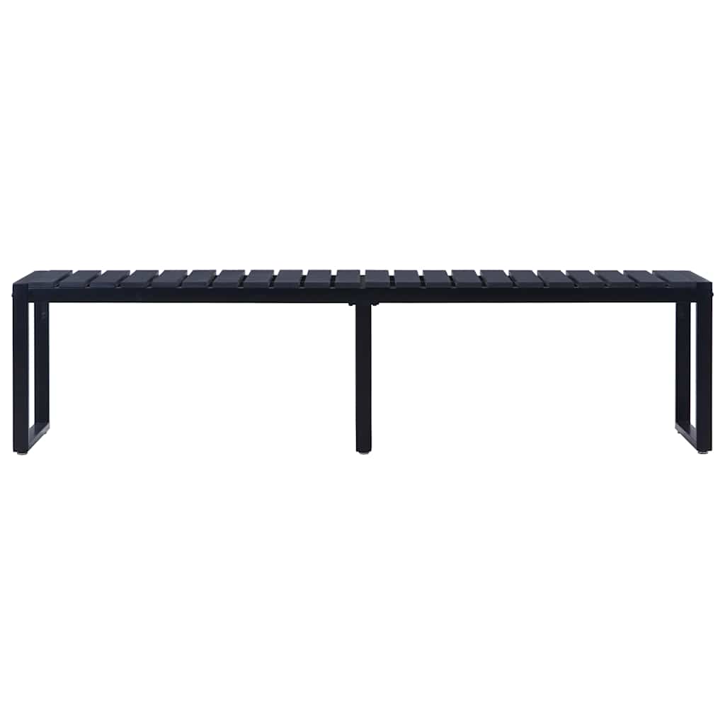 vidaXL Garden Bench 180 cm PS Board Black - 180 x 40 x 45 cm
