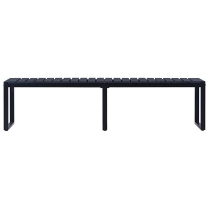 vidaXL Garden Bench 180 cm PS Board Black - 180 x 40 x 45 cm