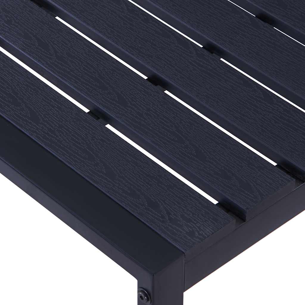vidaXL Garden Bench 180 cm PS Board Black - 180 x 40 x 45 cm