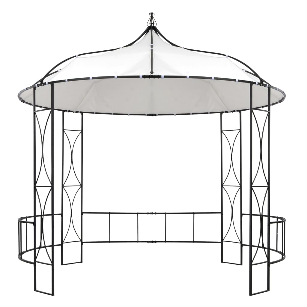 vidaXL Gazebo 300x290 cm White Round