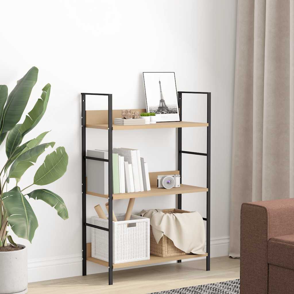 vidaXL 3-Layer Book Shelf Oak 60x27.6x90.5 cm Engineered Wood - Brown