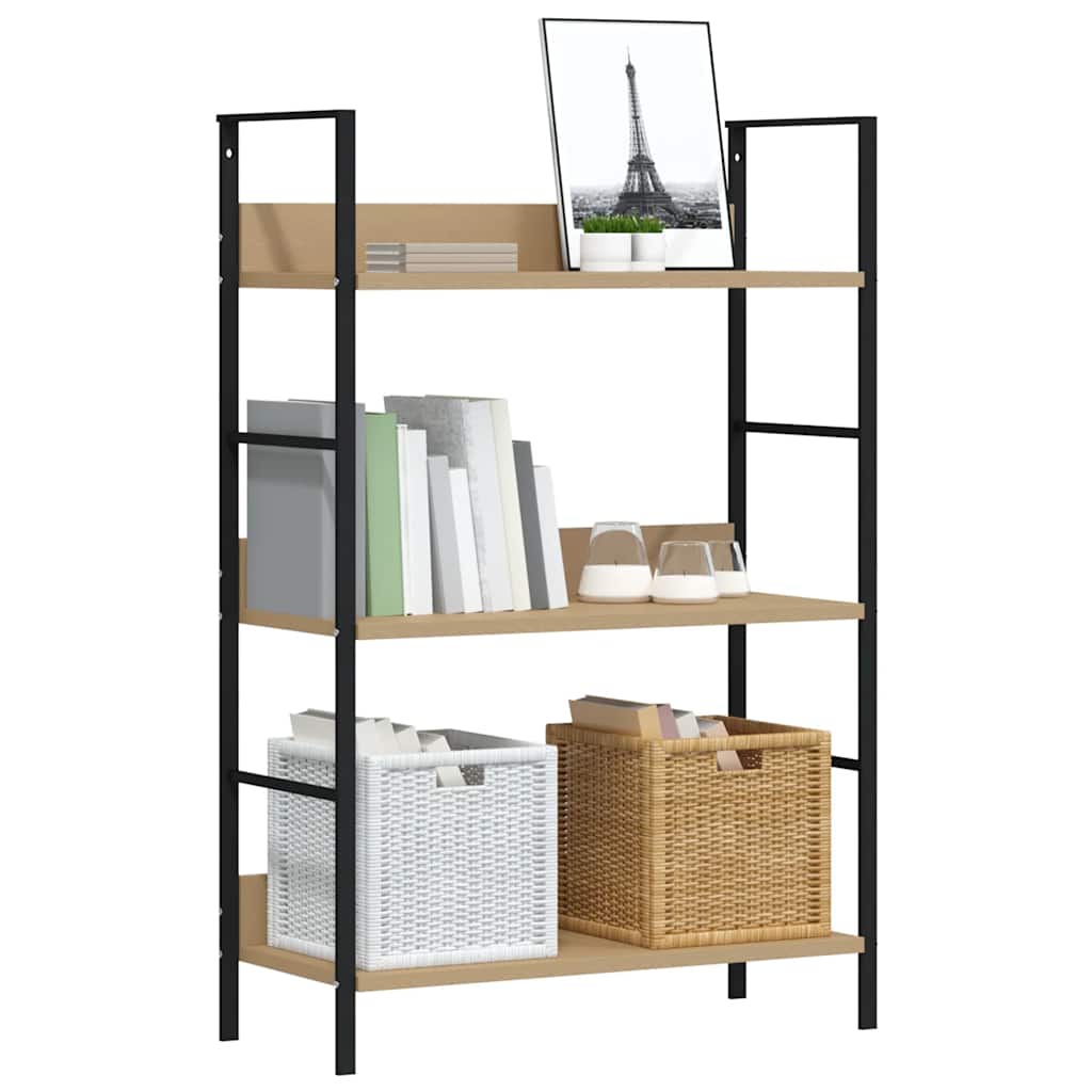 vidaXL 3-Layer Book Shelf Oak 60x27.6x90.5 cm Engineered Wood - Brown