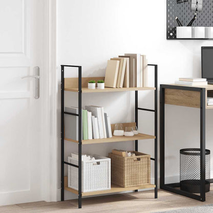 vidaXL 3-Layer Book Shelf Oak 60x27.6x90.5 cm Engineered Wood - Brown