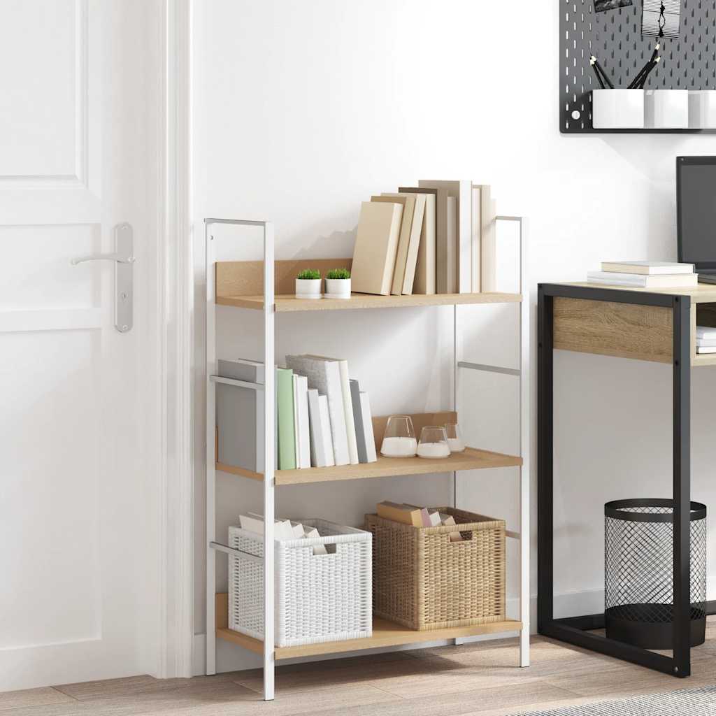 vidaXL 3-Layer Book Shelf Oak 60x27.6x90.5 cm Engineered Wood - Brown - 28523