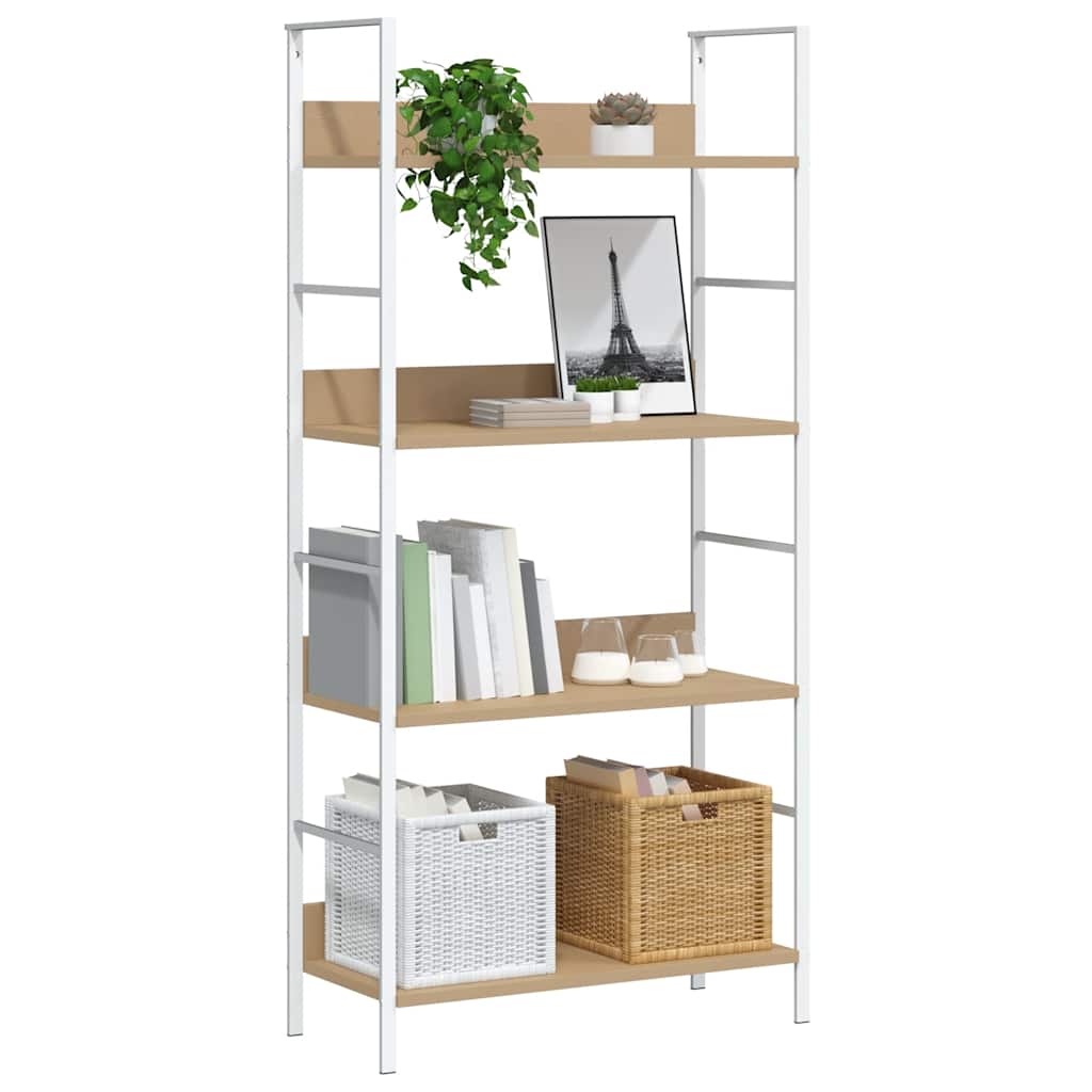 vidaXL 4-Layer Book Shelf Oak 60x27.6x124.5 cm Engineered Wood - Brown