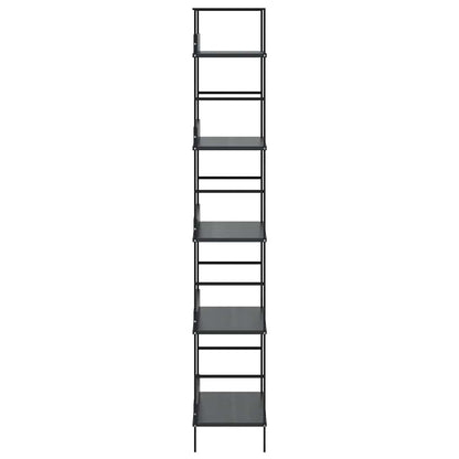 vidaXL 5-Layer Book Shelf Black 60x27.6x158.5 cm Engineered Wood