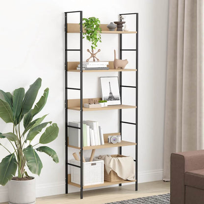 vidaXL 5-Layer Book Shelf Oak 60x27.6x158.5 cm Engineered Wood - Brown