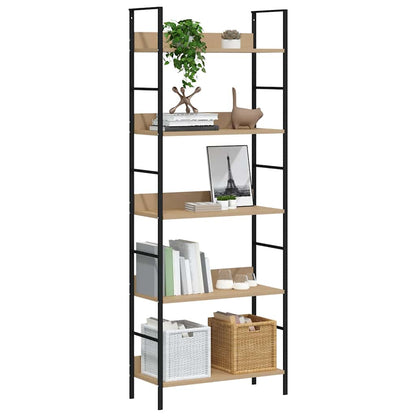 vidaXL 5-Layer Book Shelf Oak 60x27.6x158.5 cm Engineered Wood - Brown