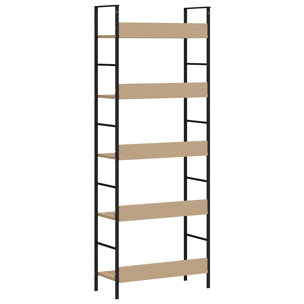 vidaXL 5-Layer Book Shelf Oak 60x27.6x158.5 cm Engineered Wood - Brown