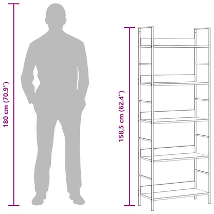 vidaXL 5-Layer Book Shelf White 60x27.6x158.5 cm Engineered Wood