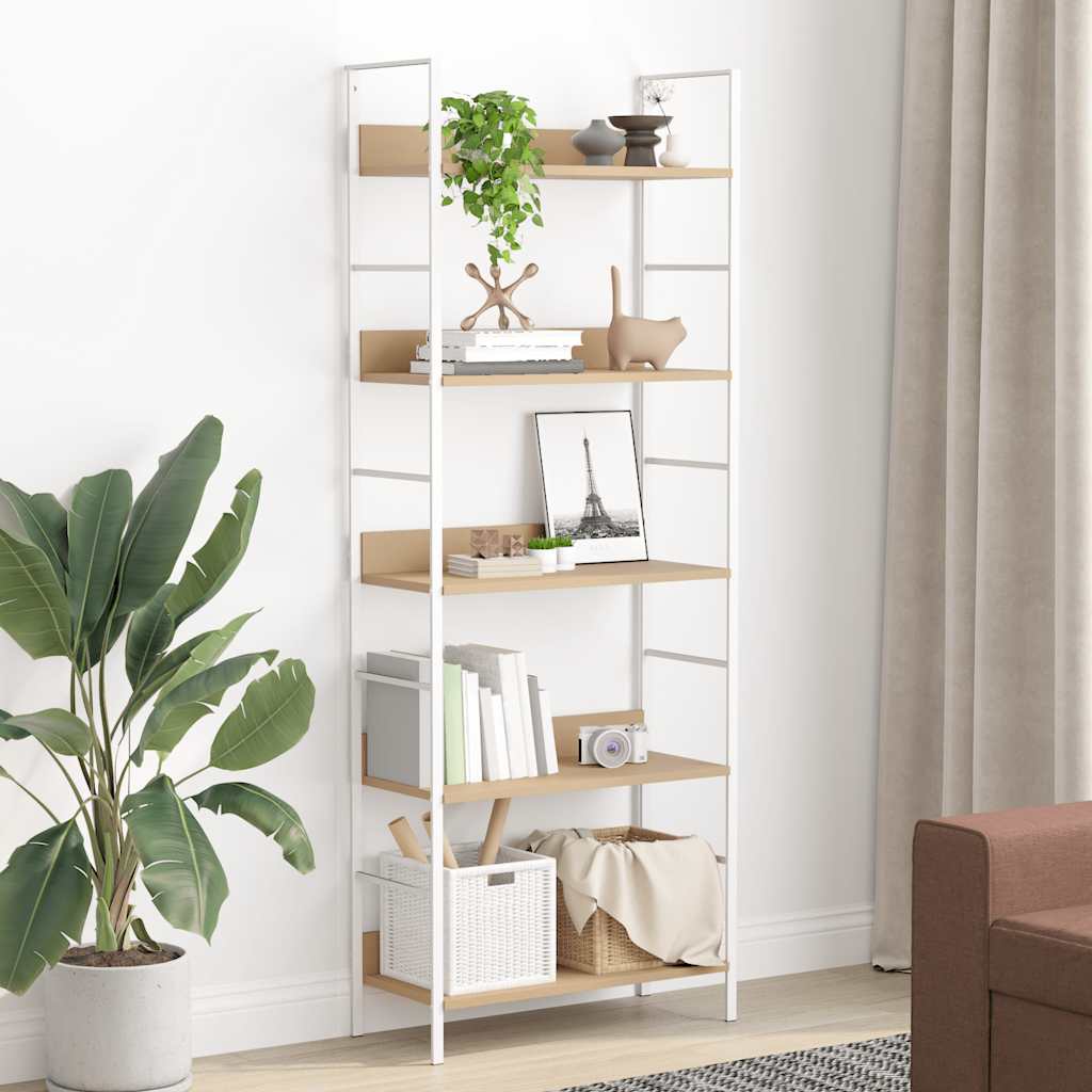 vidaXL 5-Layer Book Shelf Oak 60x27.6x158.5 cm Engineered Wood - Brown - 57006
