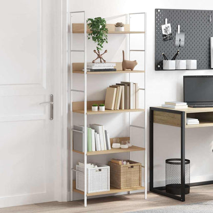 vidaXL 5-Layer Book Shelf Oak 60x27.6x158.5 cm Engineered Wood - Brown - 57006