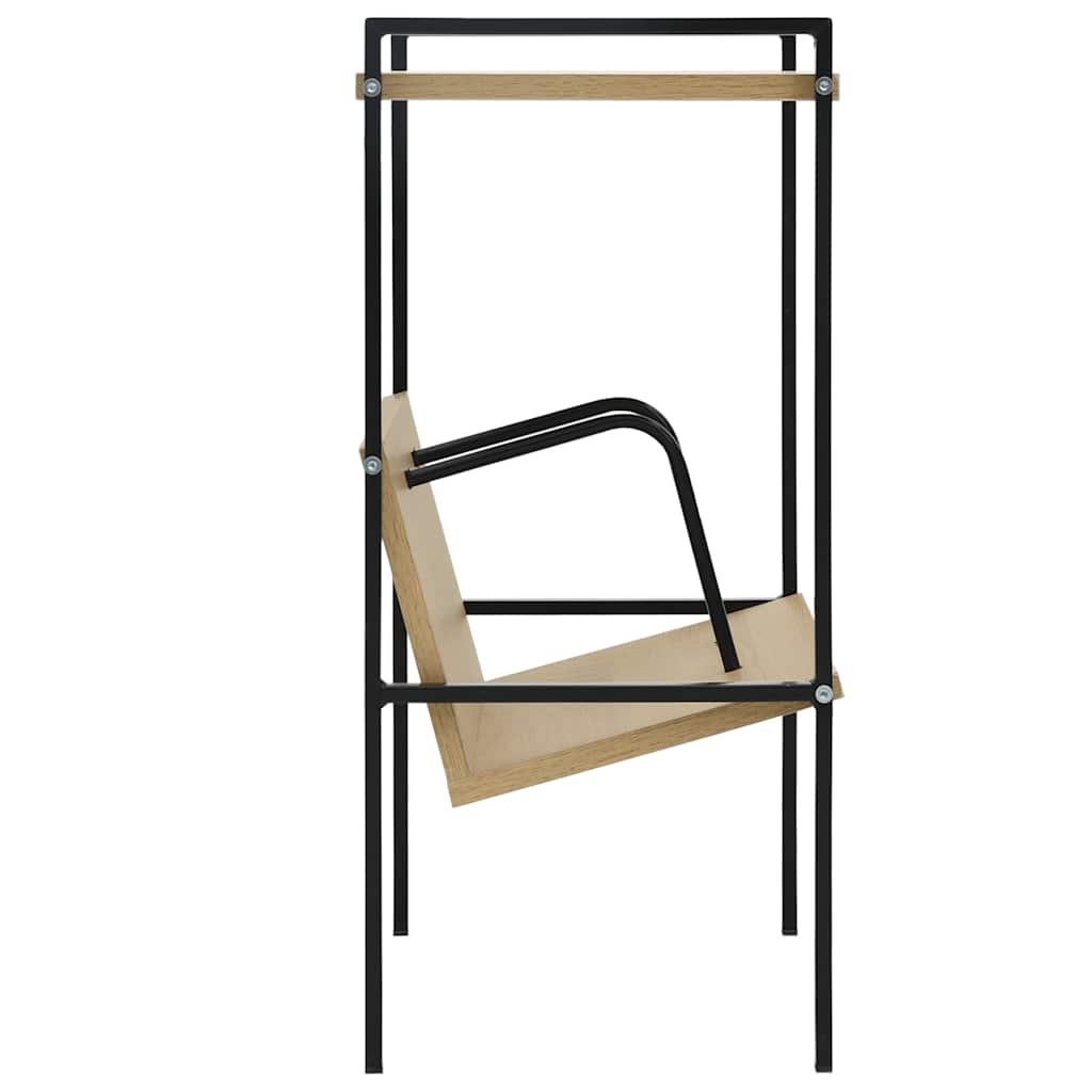 vidaXL 2-Layer Book Shelf Black and Oak 52x28x59 cm Engineered Wood