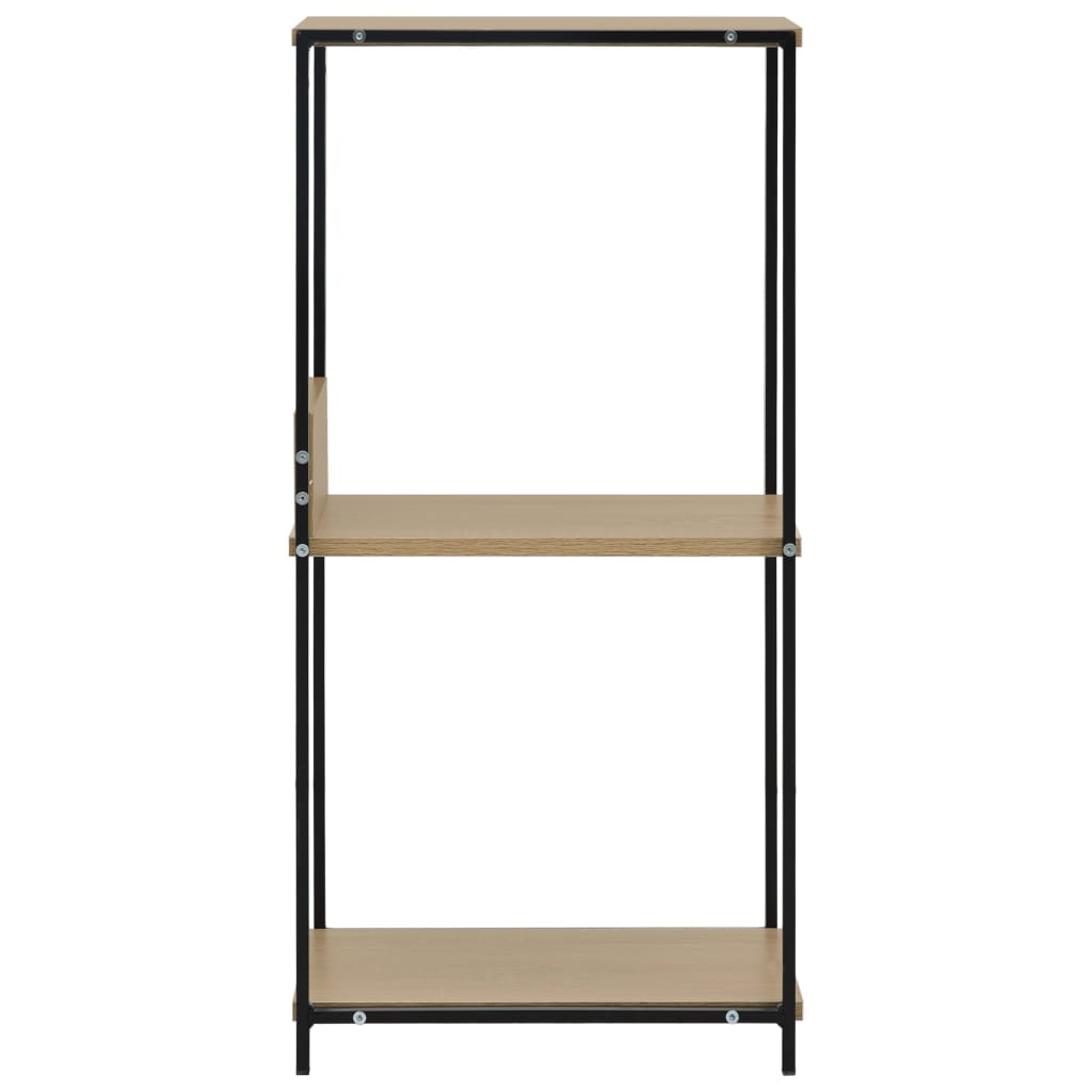 vidaXL Small Straight Book Shelf Black and Oak 33.5x39.6x79.7 cm Engineered Wood