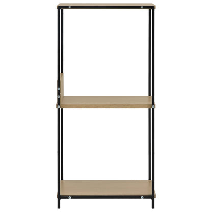 vidaXL Small Straight Book Shelf Black and Oak 33.5x39.6x79.7 cm Engineered Wood