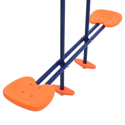 vidaXL Swing Set with Gymnastic Rings and 4 Seats Steel - Orange - 380 x 156 x 180 cm