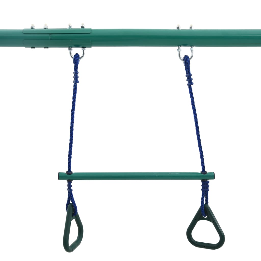 vidaXL Swing Set with Gymnastic Rings and 4 Seats Steel - Orange - 380 x 156 x 180 cm