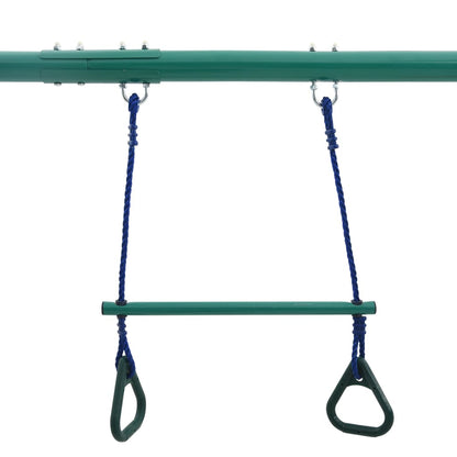 vidaXL Swing Set with Gymnastic Rings and 4 Seats Steel - Orange - 380 x 156 x 180 cm
