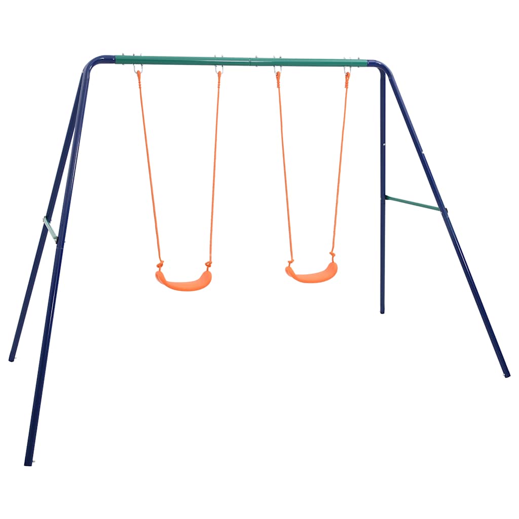 vidaXL Swing Set with 2 Seats Steel - Orange - 272 x 156 x 180 cm