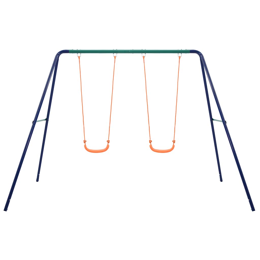 vidaXL Swing Set with 2 Seats Steel - Orange - 272 x 156 x 180 cm