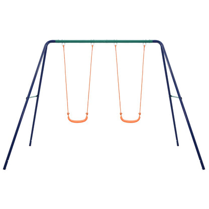 vidaXL Swing Set with 2 Seats Steel - Orange - 272 x 156 x 180 cm