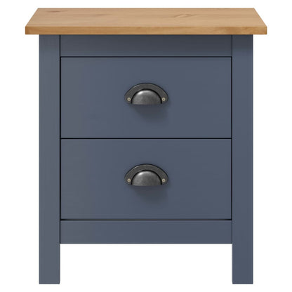 vidaXL Bedside Cabinet Hill Grey 46x35x49.5 cm Solid Pine Wood