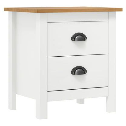 vidaXL Bedside Cabinet Hill White 46x35x49.5 cm Solid Pine Wood - 60508